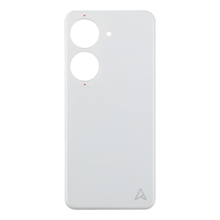 For Asus Zenfone 10 AI2302 Leather Material Battery Back Cover(White) - Back Cover by buy2fix | Online Shopping UK | buy2fix