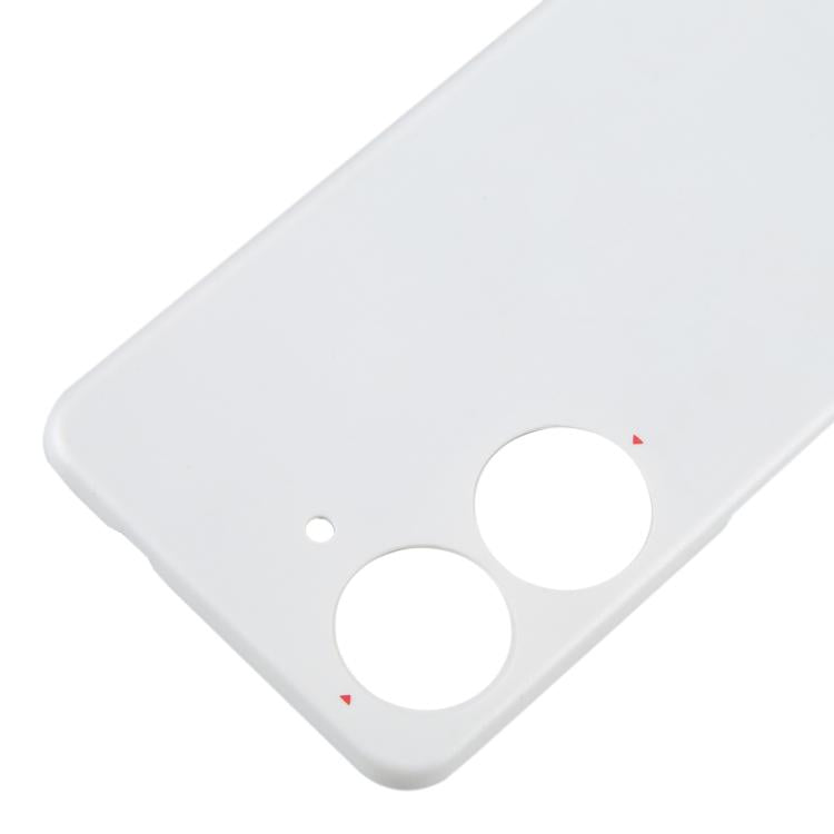 For Asus Zenfone 10 AI2302 Leather Material Battery Back Cover(White) - Back Cover by buy2fix | Online Shopping UK | buy2fix