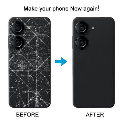 For Asus Zenfone 10 AI2302 Leather Material Battery Back Cover(Blue) - Back Cover by buy2fix | Online Shopping UK | buy2fix