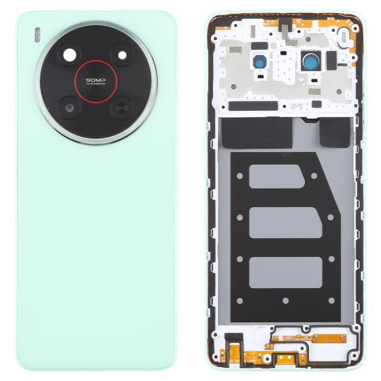 For ZTE Blade V70 Max Plastic Battery Back Cover with Middle Frame / Camera Lens Cover(Green) - For ZTE by buy2fix | Online Shopping UK | buy2fix