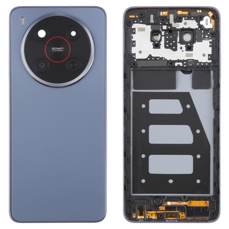 For ZTE Blade V70 Max Plastic Battery Back Cover with Middle Frame / Camera Lens Cover(Purple) - For ZTE by buy2fix | Online Shopping UK | buy2fix