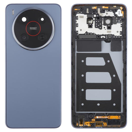 For ZTE Blade V70 Max Plastic Battery Back Cover with Middle Frame / Camera Lens Cover(Purple) - For ZTE by buy2fix | Online Shopping UK | buy2fix