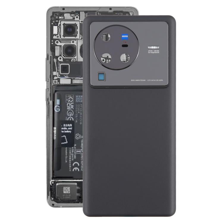 For vivo X80 Pro Battery Back Cover with Camera Lens Cover(Black) - Back Cover by buy2fix | Online Shopping UK | buy2fix