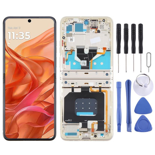 For Motorola Razr 50 Original LCD Screen Digitizer Full Assembly with Frame (Orange) - LCD Screen by buy2fix | Online Shopping UK | buy2fix