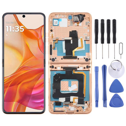 For Motorola Razr 50 Ultra Original LCD Screen Digitizer Full Assembly with Frame (Gold) - LCD Screen by buy2fix | Online Shopping UK | buy2fix
