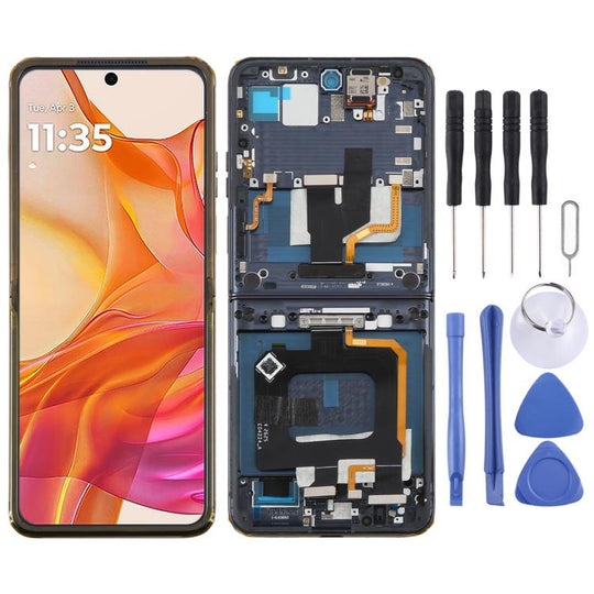 For Motorola Razr 50 Ultra Original LCD Screen Digitizer Full Assembly with Frame (Blue)