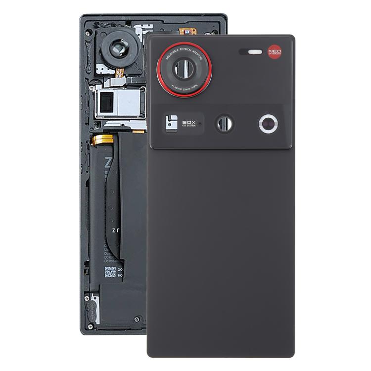 For ZTE nubia Z70 Ultra NX733J NX736J Glass Battery Back Cover with Camera Lens Cover(Black) - For ZTE by buy2fix | Online Shopping UK | buy2fix