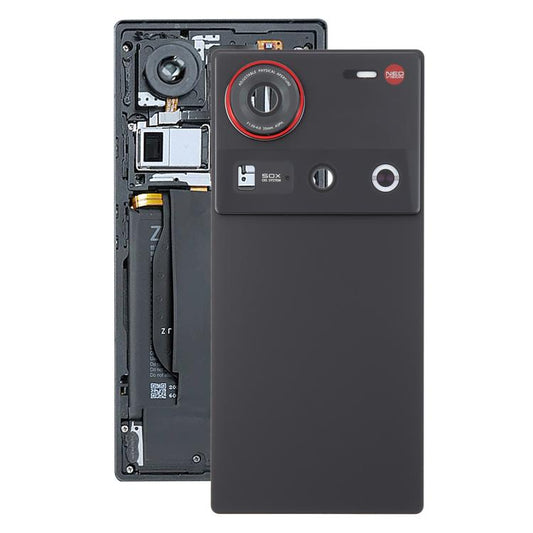 For ZTE nubia Z70 Ultra NX733J NX736J Glass Battery Back Cover with Camera Lens Cover(Black) - For ZTE by buy2fix | Online Shopping UK | buy2fix