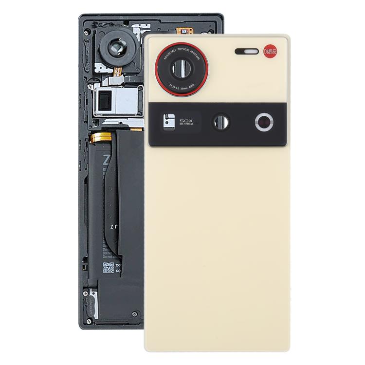 For ZTE nubia Z70 Ultra NX733J NX736J Glass Battery Back Cover with Camera Lens Cover(Gold) - For ZTE by buy2fix | Online Shopping UK | buy2fix