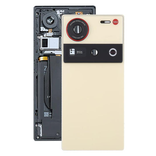For ZTE nubia Z70 Ultra NX733J NX736J Glass Battery Back Cover with Camera Lens Cover(Gold) - For ZTE by buy2fix | Online Shopping UK | buy2fix