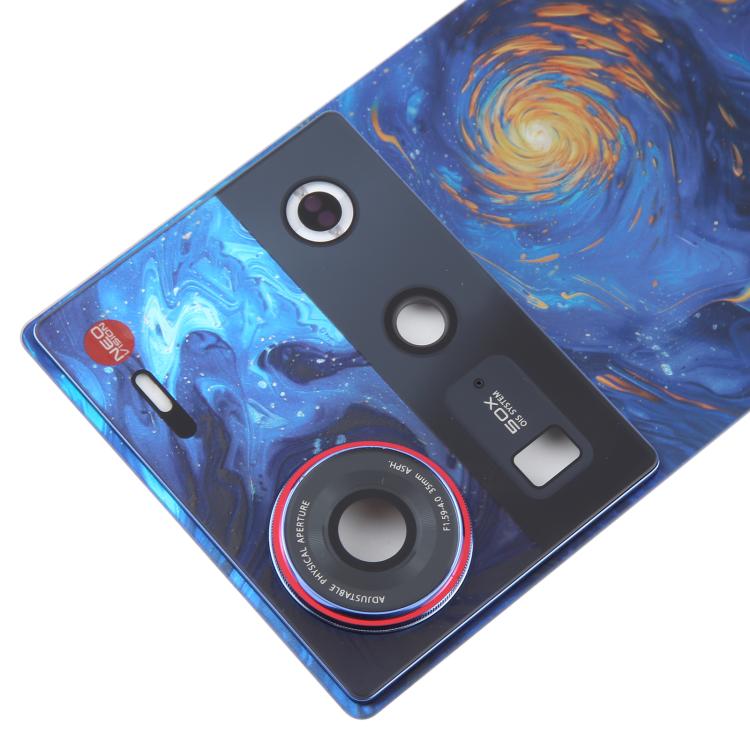 For ZTE nubia Z70 Ultra NX733J NX736J Glass Battery Back Cover with Camera Lens Cover(Blue) - For ZTE by buy2fix | Online Shopping UK | buy2fix