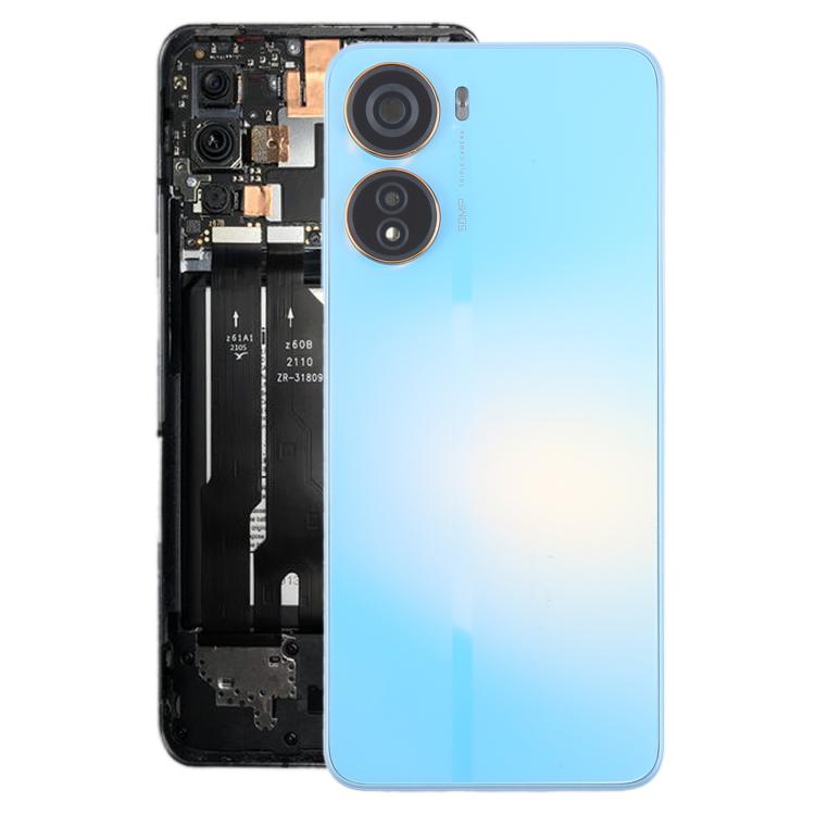 For ZTE Axon 40 Lite Plastic Battery Back Cover with Middle Frame / Camera Lens Cover(Blue) - For ZTE by buy2fix | Online Shopping UK | buy2fix