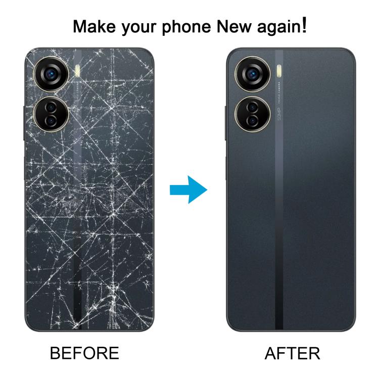 For ZTE Axon 40 Lite Plastic Battery Back Cover with Middle Frame / Camera Lens Cover(Blue) - For ZTE by buy2fix | Online Shopping UK | buy2fix