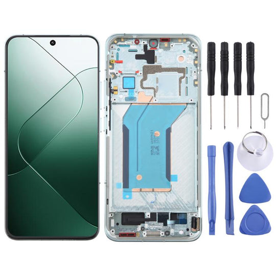 For Xiaomi 14 AMOLED Original LCD Screen Digitizer Full Assembly with Frame (Green)