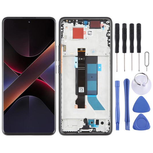 For Xiaomi Poco X7 5G AMOLED Original LCD Screen Digitizer Full Assembly with Frame (Black) - LCD Screen by buy2fix | Online Shopping UK | buy2fix