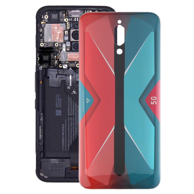 For ZTE nubia RedMagic 5G NX669J Glass Battery Back Cover(Red) - For ZTE by buy2fix | Online Shopping UK | buy2fix