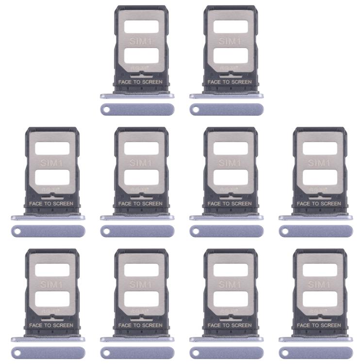 For Xiaomi 14T 5G 10pcs Original SIM Card Tray + SIM Card Tray (Blue) - Card Tray by buy2fix | Online Shopping UK | buy2fix