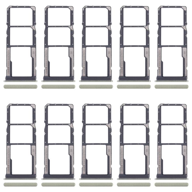 For Xiaomi Redmi 14C 4G 10pcs Original SIM Card Tray + SIM Card Tray + Micro SD Card Tray (Green) - Card Tray by buy2fix | Online Shopping UK | buy2fix