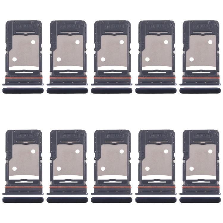 For Tecno Camon 18 P 10pcs Original SIM Card Tray + SIM Card Tray + Micro SD Card Tray (Black) - Card Tray by buy2fix | Online Shopping UK | buy2fix