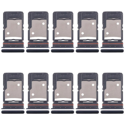 For Tecno Camon 18 P 10pcs Original SIM Card Tray + SIM Card Tray + Micro SD Card Tray (Black) - Card Tray by buy2fix | Online Shopping UK | buy2fix