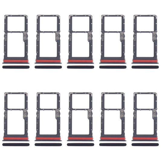 For Motorola Moto G53 XT2335-2 10pcs Original SIM + Micro SD Card Tray (Black) - Card Socket by buy2fix | Online Shopping UK | buy2fix