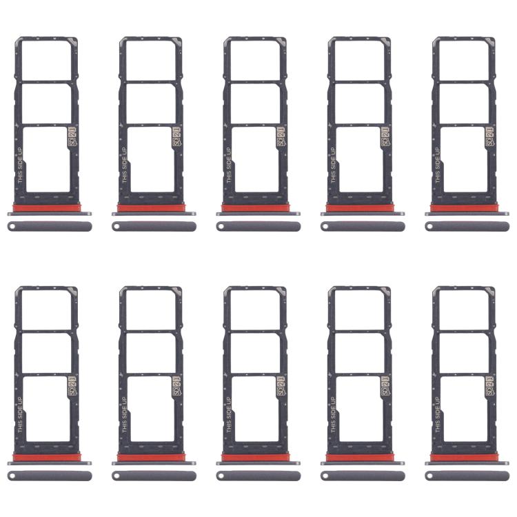 For Motorola Moto E30 10pcs Original SIM Card Tray + SIM Card Tray + Micro SD Card Tray (Grey) - Card Socket by buy2fix | Online Shopping UK | buy2fix