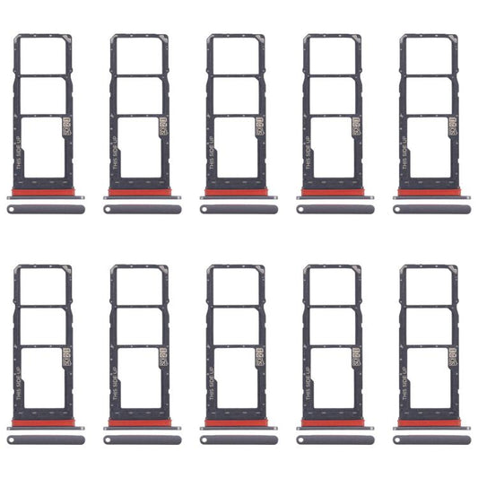 For Motorola Moto E30 10pcs Original SIM Card Tray + SIM Card Tray + Micro SD Card Tray (Grey) - Card Socket by buy2fix | Online Shopping UK | buy2fix