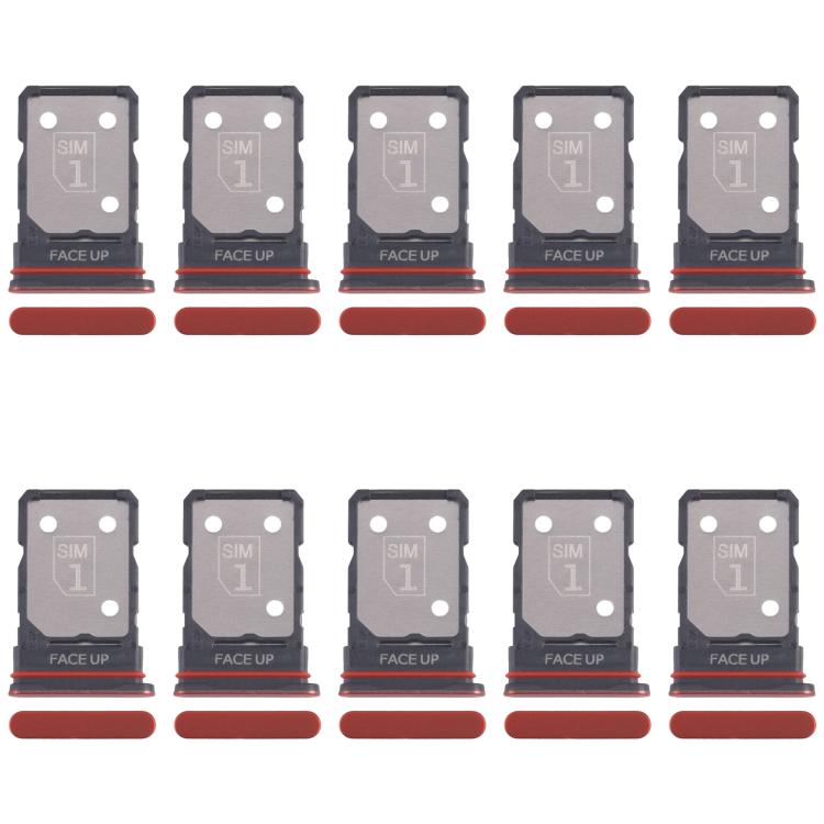 For Motorola Edge 50 Neo 10pcs Original SIM Card Tray + SIM Card Tray (Red) - Card Socket by buy2fix | Online Shopping UK | buy2fix