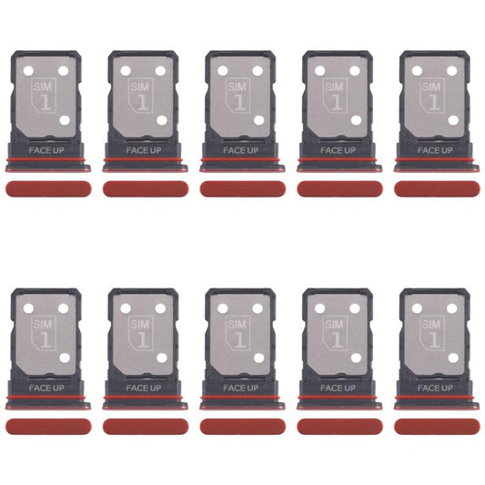 For Motorola Edge 50 Neo 10pcs Original SIM Card Tray + SIM Card Tray (Red) - Card Socket by buy2fix | Online Shopping UK | buy2fix