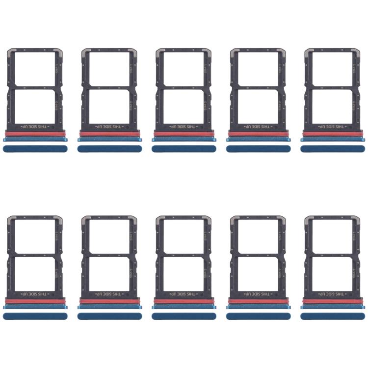 For Motorola Moto G71 5G XT2169-1 XT2169-2 10pcs Original SIM Card Tray + SIM Card Tray (Blue) - Card Socket by buy2fix | Online Shopping UK | buy2fix