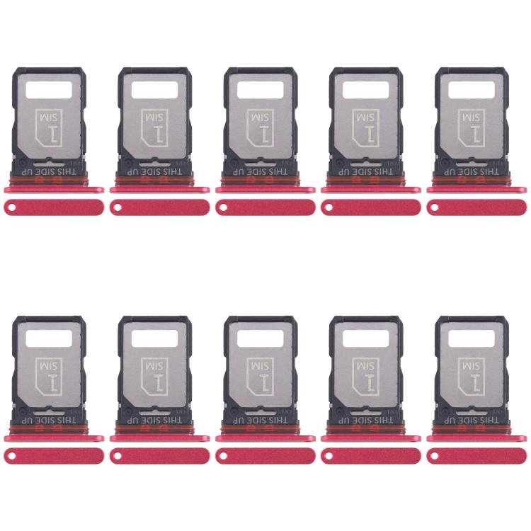 For Motorola Edge 30 Fusion XT2243-1 10pcs Original SIM Card Tray + SIM Card Tray (Red) - Card Socket by buy2fix | Online Shopping UK | buy2fix
