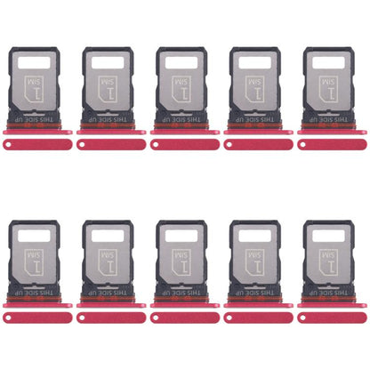 For Motorola Edge 30 Fusion XT2243-1 10pcs Original SIM Card Tray + SIM Card Tray (Red) - Card Socket by buy2fix | Online Shopping UK | buy2fix