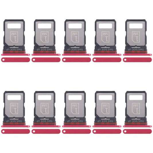 For Motorola Edge 30 Fusion XT2243-1 10pcs Original SIM Card Tray + SIM Card Tray (Red) - Card Socket by buy2fix | Online Shopping UK | buy2fix