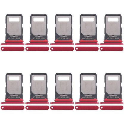 For Motorola Edge 40 XT2303-2 10pcs Original SIM Card Tray + SIM Card Tray (Red) - Card Socket by buy2fix | Online Shopping UK | buy2fix