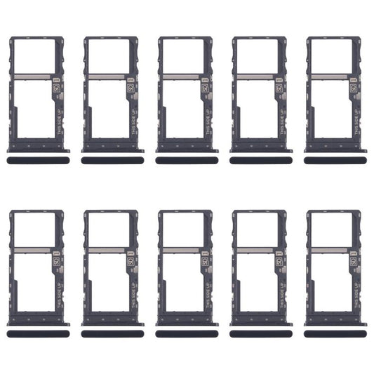 For Motorola Moto G 2022 10pcs Original SIM + Micro SD Card Tray (Black) - Card Socket by buy2fix | Online Shopping UK | buy2fix