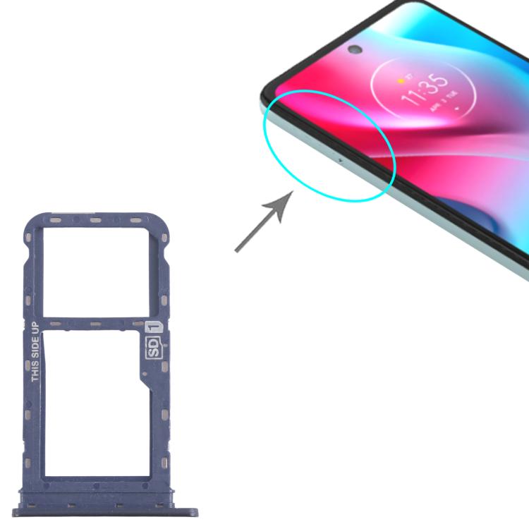 For Motorola Moto G60s XT2133-2 XT2133-1 10pcs Original SIM + Micro SD Card Tray (Blue) - Card Socket by buy2fix | Online Shopping UK | buy2fix