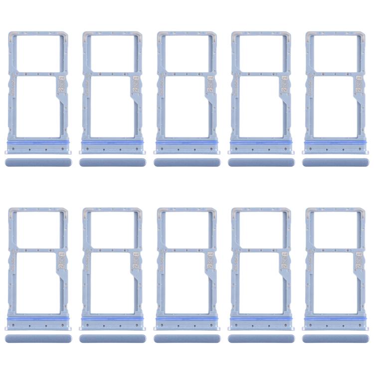 For Motorola Moto G31 XT2173-3 10pcs Original SIM + Micro SD Card Tray (Blue) - Card Socket by buy2fix | Online Shopping UK | buy2fix