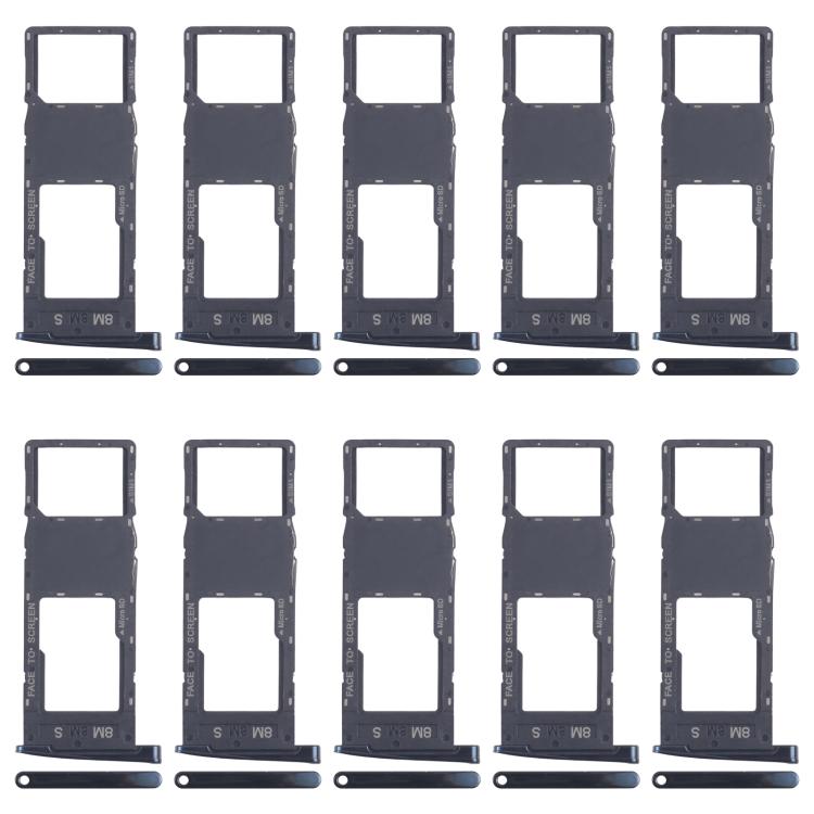 For Motorola Moto G6 Plus 10pcs Original SIM + Micro SD Card Tray (Black) - Card Socket by buy2fix | Online Shopping UK | buy2fix