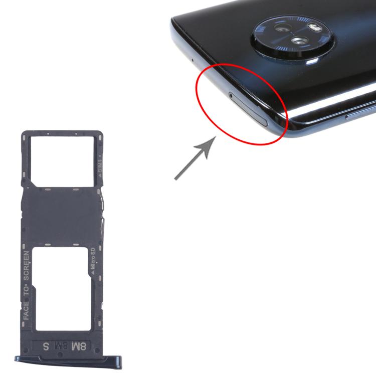 For Motorola Moto G6 Plus 10pcs Original SIM + Micro SD Card Tray (Black) - Card Socket by buy2fix | Online Shopping UK | buy2fix
