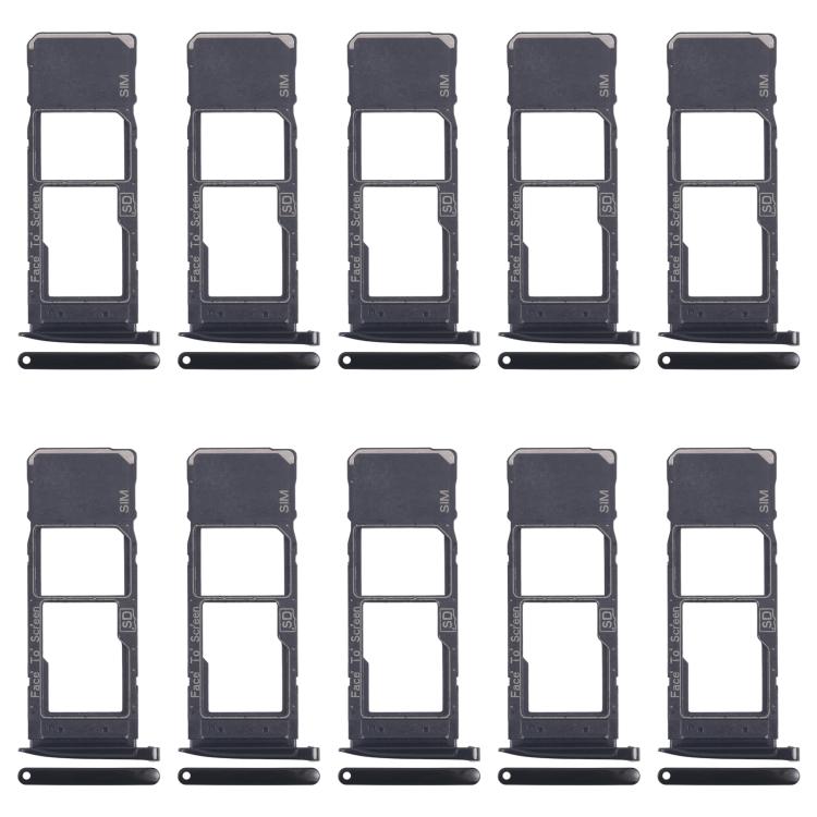 For Motorola Moto G7 Plus 10pcs Original SIM + Micro SD Card Tray (Black) - Card Socket by buy2fix | Online Shopping UK | buy2fix
