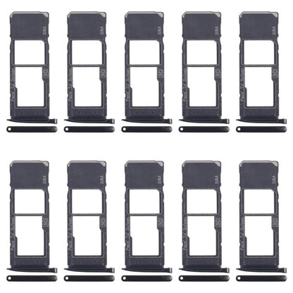 For Motorola Moto G7 Plus 10pcs Original SIM + Micro SD Card Tray (Black) - Card Socket by buy2fix | Online Shopping UK | buy2fix