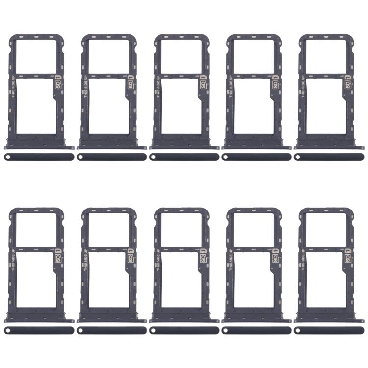 For Motorola Moto G60 10pcs Original SIM + Micro SD Card Tray (Black) - Card Socket by buy2fix | Online Shopping UK | buy2fix