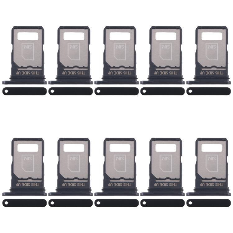 For Motorola Edge 40 Neo XT2307-1 10pcs Original SIM Card Tray (Black) - Card Socket by buy2fix | Online Shopping UK | buy2fix