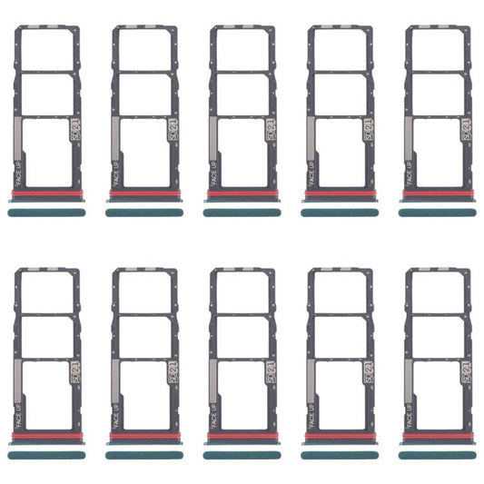 For Motorola Moto G04 10pcs Original SIM Card Tray + SIM Card Tray + Micro SD Card Tray (Green) - Card Socket by buy2fix | Online Shopping UK | buy2fix