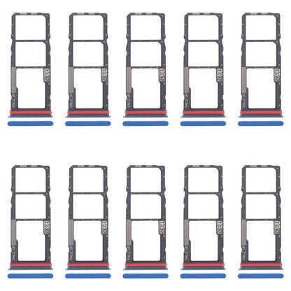 For Motorola Moto G04 10pcs Original SIM Card Tray + SIM Card Tray + Micro SD Card Tray (Blue) - Card Socket by buy2fix | Online Shopping UK | buy2fix