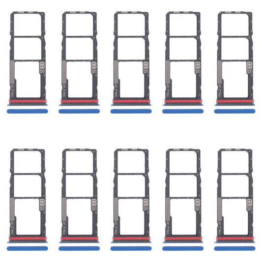 For Motorola Moto G04 10pcs Original SIM Card Tray + SIM Card Tray + Micro SD Card Tray (Blue) - Card Socket by buy2fix | Online Shopping UK | buy2fix