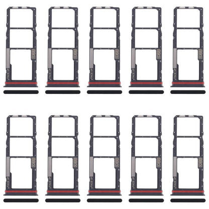 For Motorola Moto G04s 10pcs Original SIM Card Tray + SIM Card Tray + Micro SD Card Tray (Black) - Card Socket by buy2fix | Online Shopping UK | buy2fix