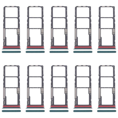 For Motorola Moto G04s 10pcs Original SIM Card Tray + SIM Card Tray + Micro SD Card Tray (Green) - Card Socket by buy2fix | Online Shopping UK | buy2fix