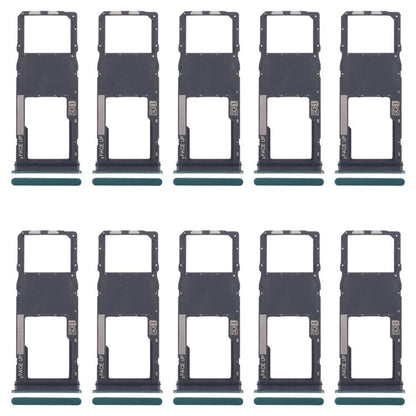 For Motorola Moto G04 10pcs Original SIM Card Tray + Micro SD Card Tray (Green) - Card Socket by buy2fix | Online Shopping UK | buy2fix