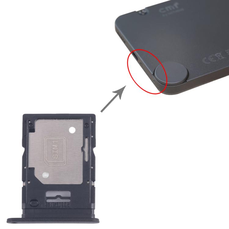 For Nothing Phone CMF Phone 1 SIM Card Tray + SIM / Micro SD Card Tray (Black) - For Nothing by buy2fix | Online Shopping UK | buy2fix